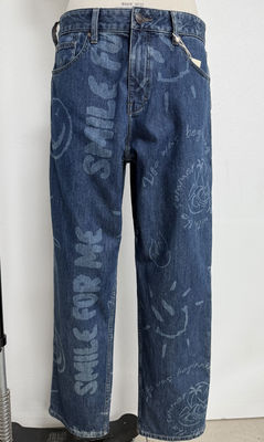 Jeans chân thẳng dành cho nam giới thiết kế túi sau thực tế và phong cách