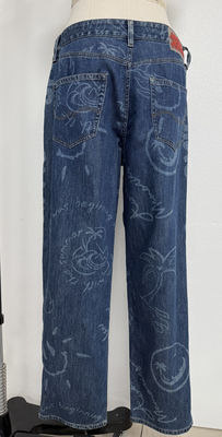 Jeans chân thẳng dành cho nam giới thiết kế túi sau thực tế và phong cách