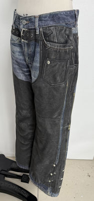 Phép giả hai mảnh ảo giác quần jean cắt thẳng với vintage lấy cảm hứng từ bản in kỹ thuật số