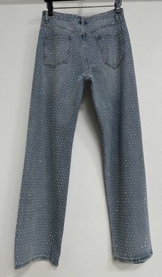 Đồ trang trí rhinestone thời trang quần jean cắt thẳng để bắt mắt