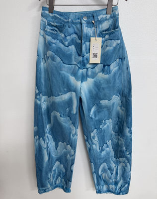 Chữ đậm ấn Vibrante Tie Dye Denim Bottom Tie Dye Jeans nam