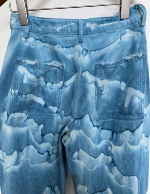 Chữ đậm ấn Vibrante Tie Dye Denim Bottom Tie Dye Jeans nam