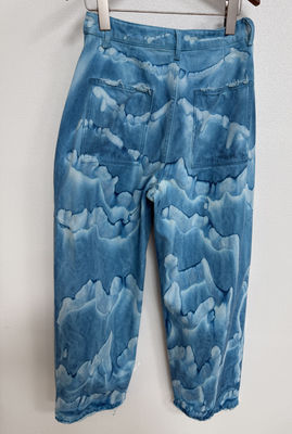 Chữ đậm ấn Vibrante Tie Dye Denim Bottom Tie Dye Jeans nam
