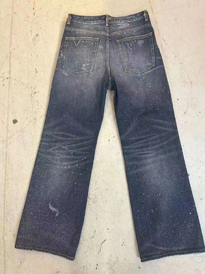Vintage lấy cảm hứng từ sơn Splatter thiết kế Denim đáy cho một cái nhìn edgy táo bạo