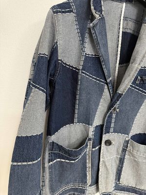 Trendy Jacquard Elements Denim Blazer Cho một cái nhìn táo bạo và phong cách