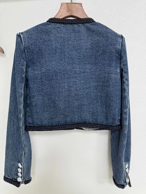 Đồ quần jean giặt Denim Blazer Blazer với một cái nhìn cao cấp kết cấu
